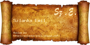 Szlanka Emil névjegykártya