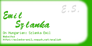 emil szlanka business card